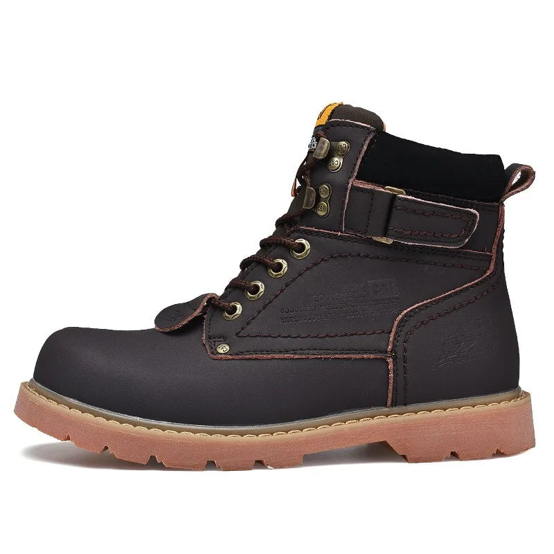 Genuine Leather Mens Women Winter Ankle Military Treking Snow Yellow Tactical Boots Outdoor for Men Work Shoes Sneakers